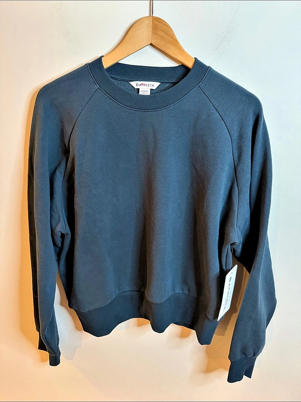 Athleta Easy Fleece Crew Sweatshirt Teal Medium